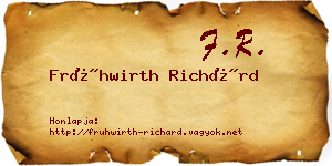 Frühwirth Richárd névjegykártya