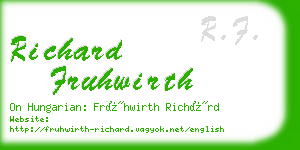 richard fruhwirth business card